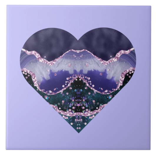 Groene Paarse Waterverf van de Oceaan Kijk naar he Tegeltje (Voorkant)