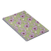 Groene Paarse Wildflower Boho Modern Floral Design Notitieboek (Rechterzijde)