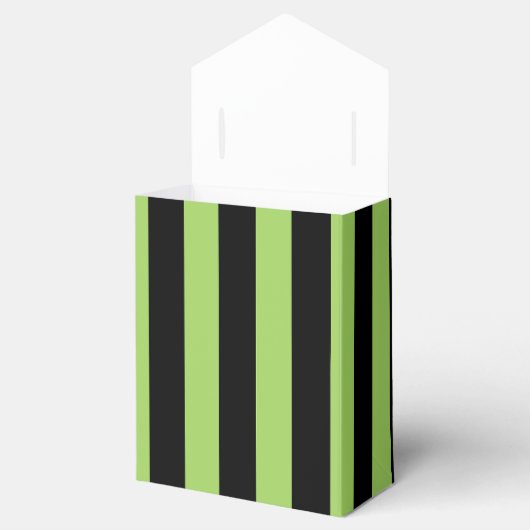 Groene Paarse & Zwarte Halloween Stripe Party Bedankdoosjes (Geopend)