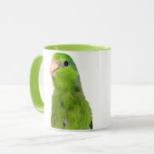 Groene Pacifische Parrotlet Bird 11 oz ringer cup  Mok (Voorkant links)