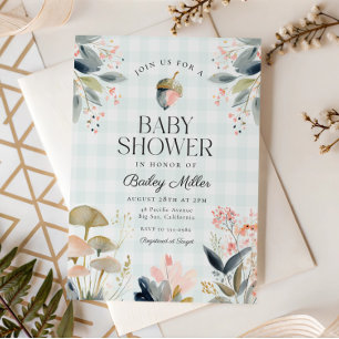 Groene Paddenstoel Bos Baby Shower Kaart