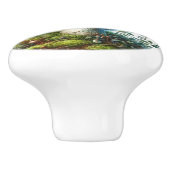 Groene paddenstoel in het bos keramische knop (Zijkant)