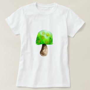 Groene paddenstoel waterverf schattige schimmels t-shirt