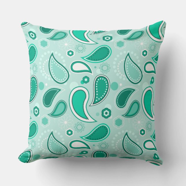 groene paisley kussen  (Voorkant)