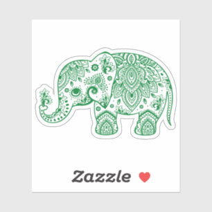 Groene paisley olifant sticker