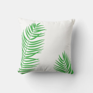 Groene Palm Frond Silhouette Sierkussen