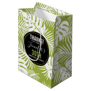 Groene palm laat Oerwoud Pattern Birthday Bedankt Medium Cadeauzakje
