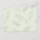 Groene palm laat tropische bruiloft liggen informatiekaartje (Achterkant)