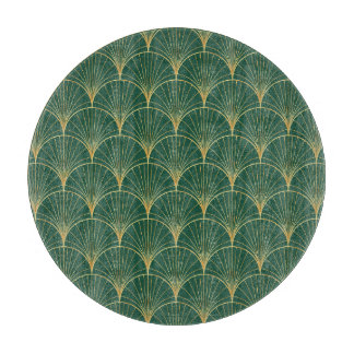 Groene Palm Leaf Art Deco Snijplank