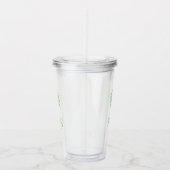 Groene palm palmboom monogram acryl drinkbeker (Rechts)