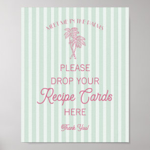 Groene Palm Springs Beach Deel een Recept Bruiloft Poster