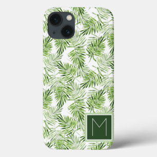 Groene Palmbladen Monogram iPhone 13 Hoesje