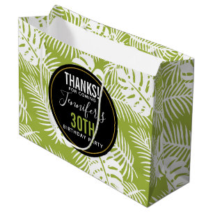 Groene Palmbladeren Jungle Patroon Verjaardag Beda Groot Cadeauzakje