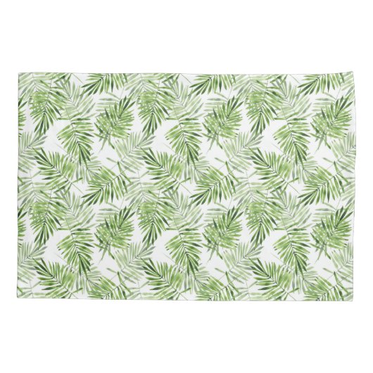 Groene palmbladeren kussensloop (Achterkant-Links)