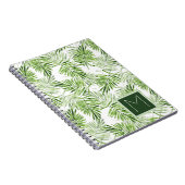 Groene palmbladeren | Monogram Notitieboek (Rechterzijde)