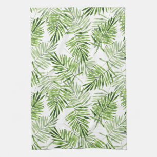 Groene palmbladeren theedoek