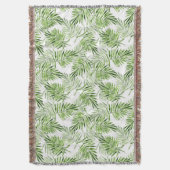 Groene palmbladeren. Waterverf patroon Deken (Voorkant Verticaal)