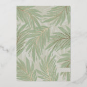 Groene Palmboom Kerstmis Folie Feestdagenkaart (Achterkant)