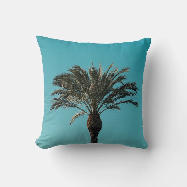 Groene palmboom kussen (Voorkant)