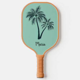 Groene palmboom met naam pickleball paddle