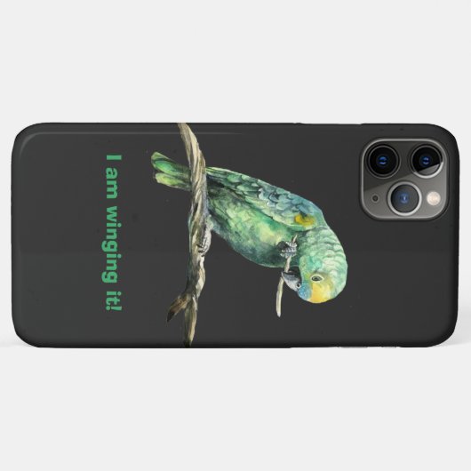 Groene papegaai, iPhone case (Achterkant (horizontaal))