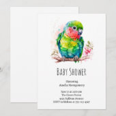 Groene papegaai - Schattige Baby Bird Baby shower Kaart (Voorkant / Achterkant)