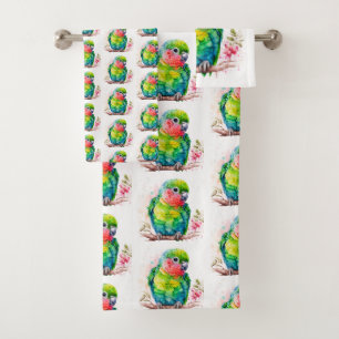Groene papegaai - Schattigee Baby Bird Bad Handdoek