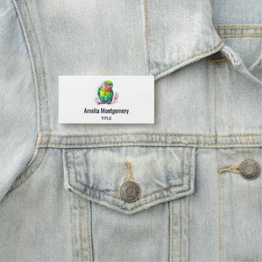 Groene papegaai - Schattigee Baby Bird Naamplaatje (In situ)