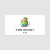 Groene papegaai - Schattigee Baby Bird Naamplaatje (Voorkant)