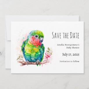 Groene papegaai - Schattigee Baby Bird Save The Date