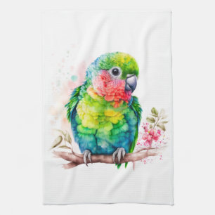 Groene papegaai - Schattigee Baby Bird Theedoek
