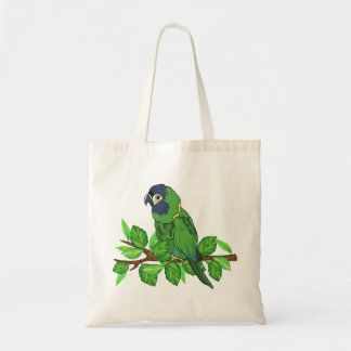 Groene papegaaien op de natuur tote bag