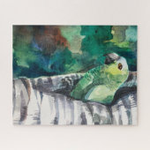 Groene papegaaipuzzel legpuzzel (Horizontaal)