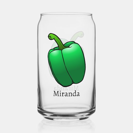 Groene Paprika Blikvorm Glas (Voorkant)
