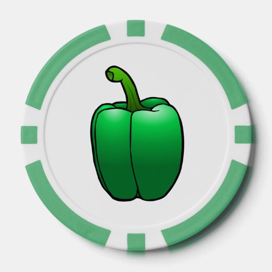 Groene Paprika Poker Chips (Voorkant)