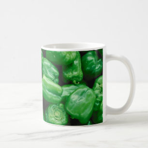 Groene paprika's koffiemok