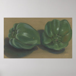 Groene paprika's poster