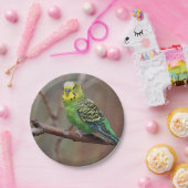  groene paraket foto papieren bordje (Feest)