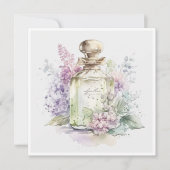 Groene  parfumfles plat notitiekaartje (Voorkant)