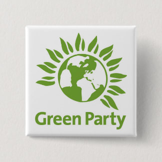 Groene Partij Vierkante Button 5,1 Cm