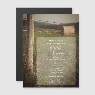 Groene pasteien Boerderij Ranch Wedding Magnetische Uitnodiging