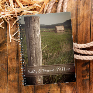 Groene pasteien Boerderij Ranch Wedding Notitieboek