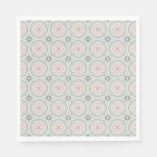 Groene Pastel Bloementegels Servet