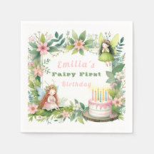 Groene Pastel Fairy Eerste Verjaardag -
