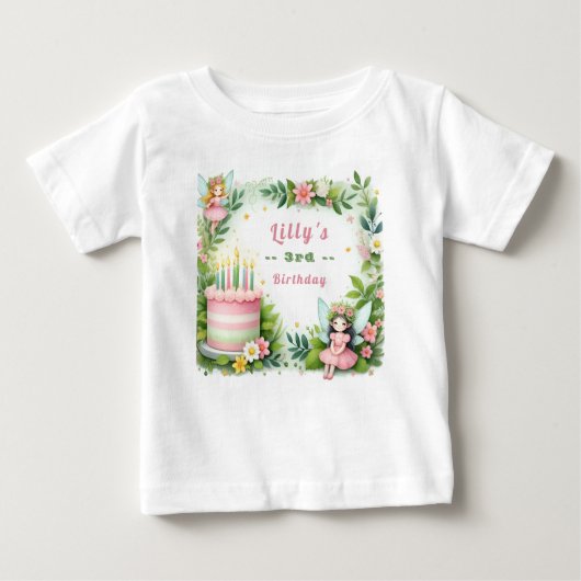 Groene pastel fee verjaardag - (Voorkant)