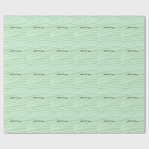 Groene pastel glitters glans naam tekst boho retro cadeaupapier
