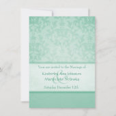 Groene pasteldamast formele huwelijksuitnodiging kaart (Voorkant)