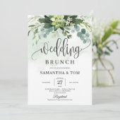 Groene pastelse waterverf sappige bruiloft kaart (Staand voorkant)