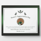 Groene Pastor Waardering Celebration Event Gift Fotoplaat (Voorkant)