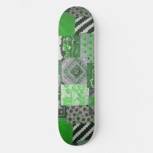 Groene Patchwork Skatebord Dek Skateboard